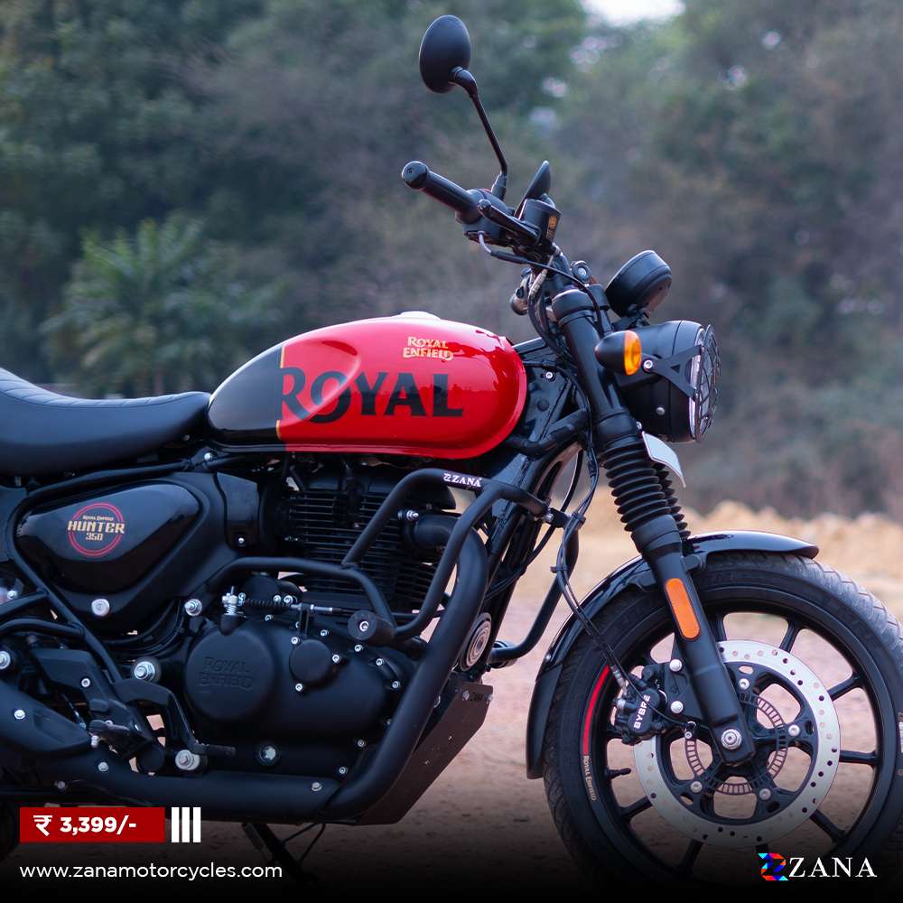 Royal Enfield Hunter 350 Zana Crash guard with slider Black - LRL Motors