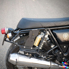 Royal Enfield Interceptor/ GT 650 Saddle stay with Exhaust shield with Jerry can mount Texture Matte black - LRL Motors