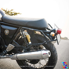 Royal Enfield Interceptor/ GT 650 Saddle stay with Exhaust shield with Jerry can mount Texture Matte black - LRL Motors