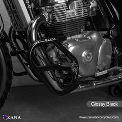 Royal Enfield Interceptor/ GT 650 Zana Crashguard with slider Glossy black - LRL Motors