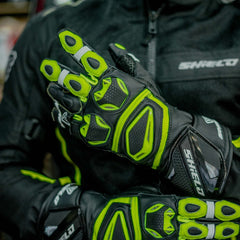 Shield Viper X Full Gauntlet Fluro Gloves - LRL Motors