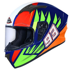 SMK HELMET - Stellar Wings Helmet GLOSS BLUE, YELLOW / RED - LRL Motors