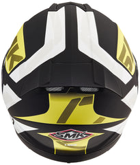 SMK HELMET - Twister Logo Full Face Helmet With Pinlock Fitted Clear Visor (MA241/Matt Black, Fluorescent Yellow and White,) - LRL Motors