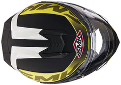 SMK HELMET - Twister Logo Full Face Helmet With Pinlock Fitted Clear Visor (MA241/Matt Black, Fluorescent Yellow and White,) - LRL Motors