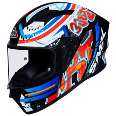 SMK HELMETS - Stellar Graffiti Black Red Orange Gloss (GL237) Helmet - LRL Motors