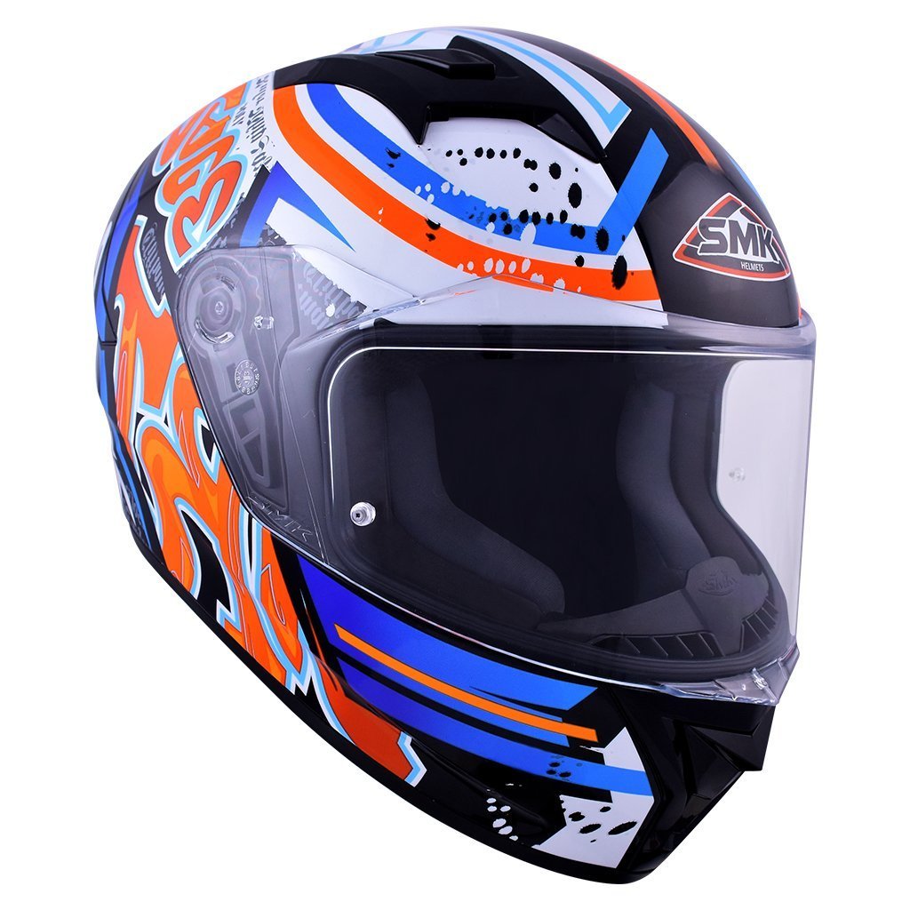 SMK HELMETS - Stellar Graffiti Black Red Orange Gloss (GL237) Helmet - LRL Motors