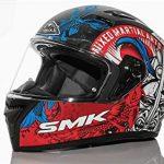 SMK Helmets – Stellar – Samurai – Matt black Red – Pinlock Anti Fog Lens Fitted Single Clear Visor Full Face Helmet – MA253 - LRL Motors