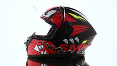 SMK Stellar Monster Black Red White Gloss (GL231) Helmet - LRL Motors