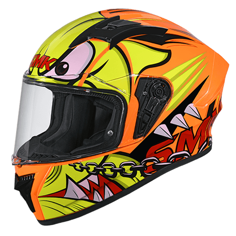 SMK Stellar Monster Orange Yellow Red Matt (MA743) Helmet - LRL Motors