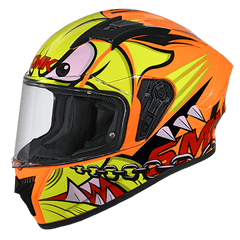 SMK Stellar Monster Orange Yellow Red Matt (MA743) Helmet - LRL Motors