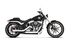Softail Kick Backs 2-into-2 Chrome with Black End Caps - LRL Motors