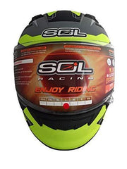 SOL HELMET - SF-6 AURUM MATT GRAY/FLUROESCENT YELLOW - LRL Motors