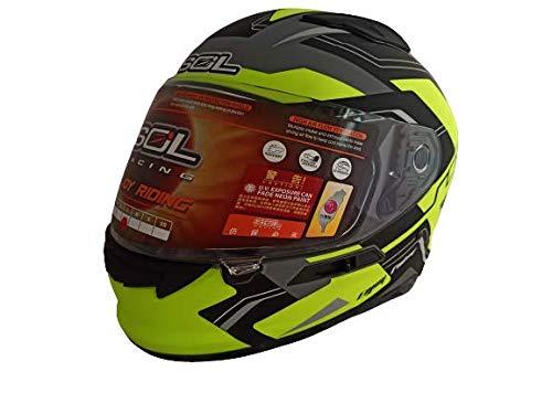 SOL HELMET - SF-6 AURUM MATT GRAY/FLUROESCENT YELLOW - LRL Motors