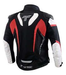 Tarmac Corsa Black/White/Red Jacket Level 2 + PU chest protectors - LRL Motors