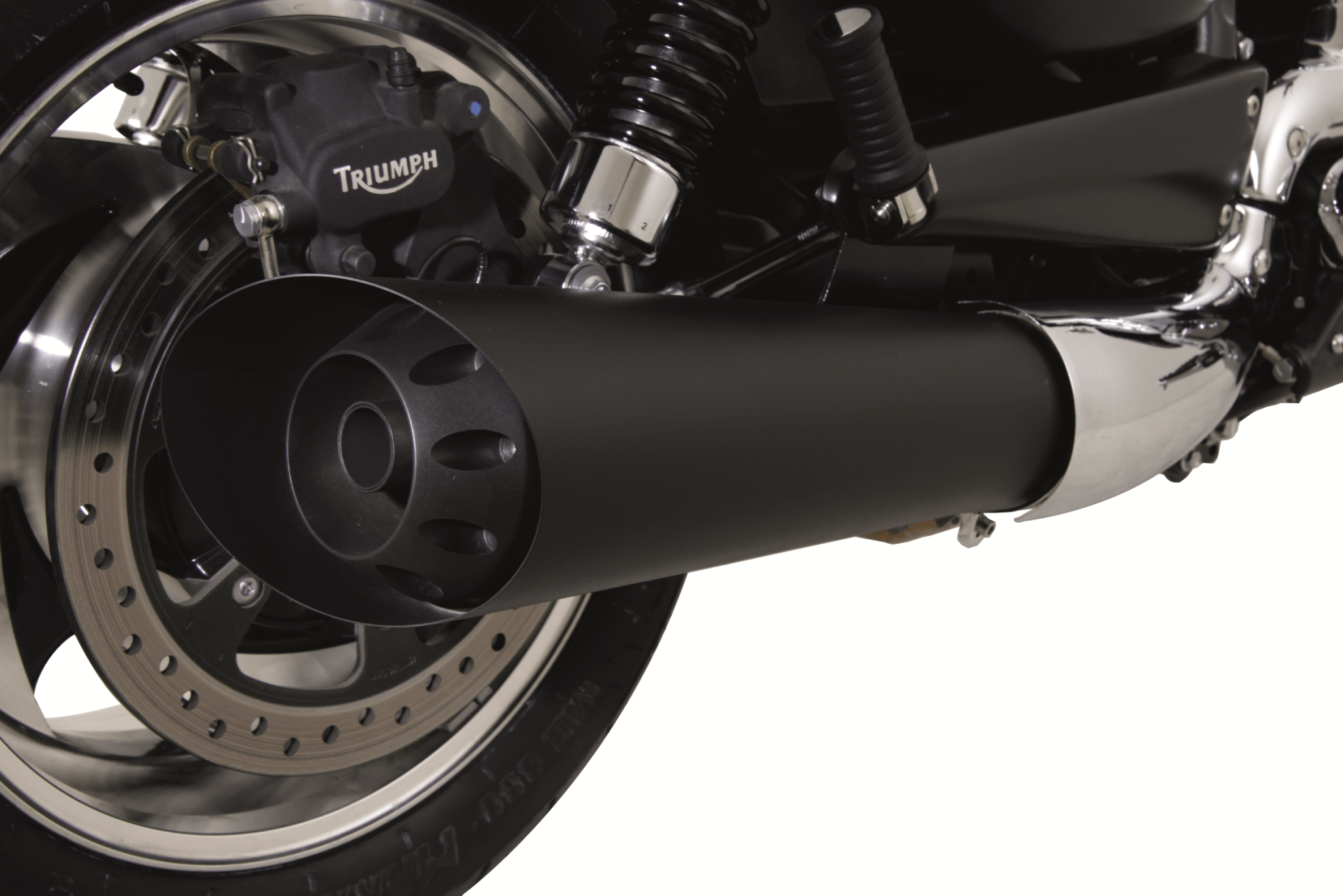 Triumph Rocket III Roadster - Remus slip on with aluminium black end caps - LRL Motors