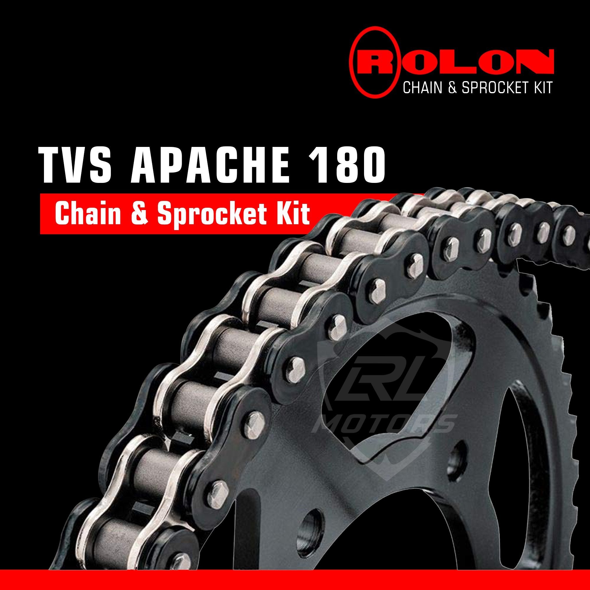 TVS Apache RTR 180 Rolon chain & Sprocket Kit - LRL Motors