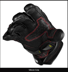 ViaTerra Grid – Full Gauntlet Leather Gloves (Black) - LRL Motors