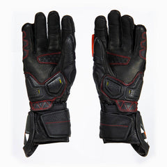 ViaTerra Grid – Full Gauntlet Leather Gloves (Black) - LRL Motors