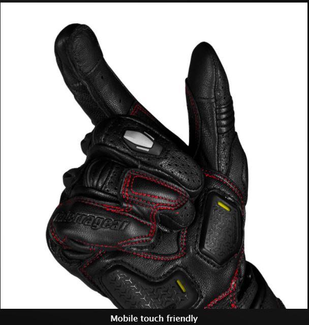 ViaTerra Grid – Full Gauntlet Leather Gloves (Black) - LRL Motors