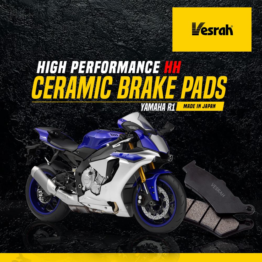 Caltric Rear Brake Pads For Yamaha R1 YZF-R1 2002-2003 - Semi-Metallic, High Heat Resistant