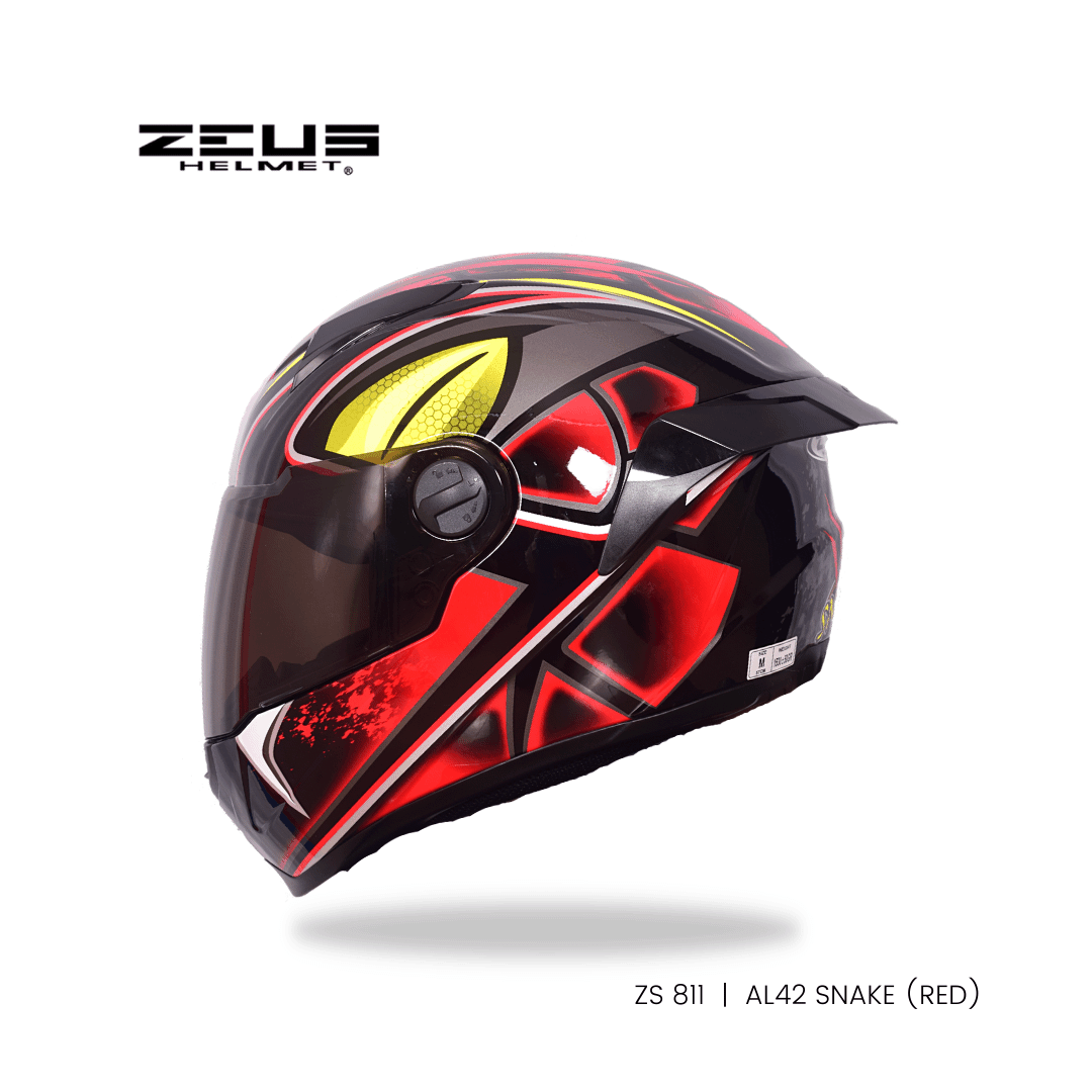 ZEUS ZS-811 AL 42 SNAKE HELMET – RED BLACK - LRL Motors