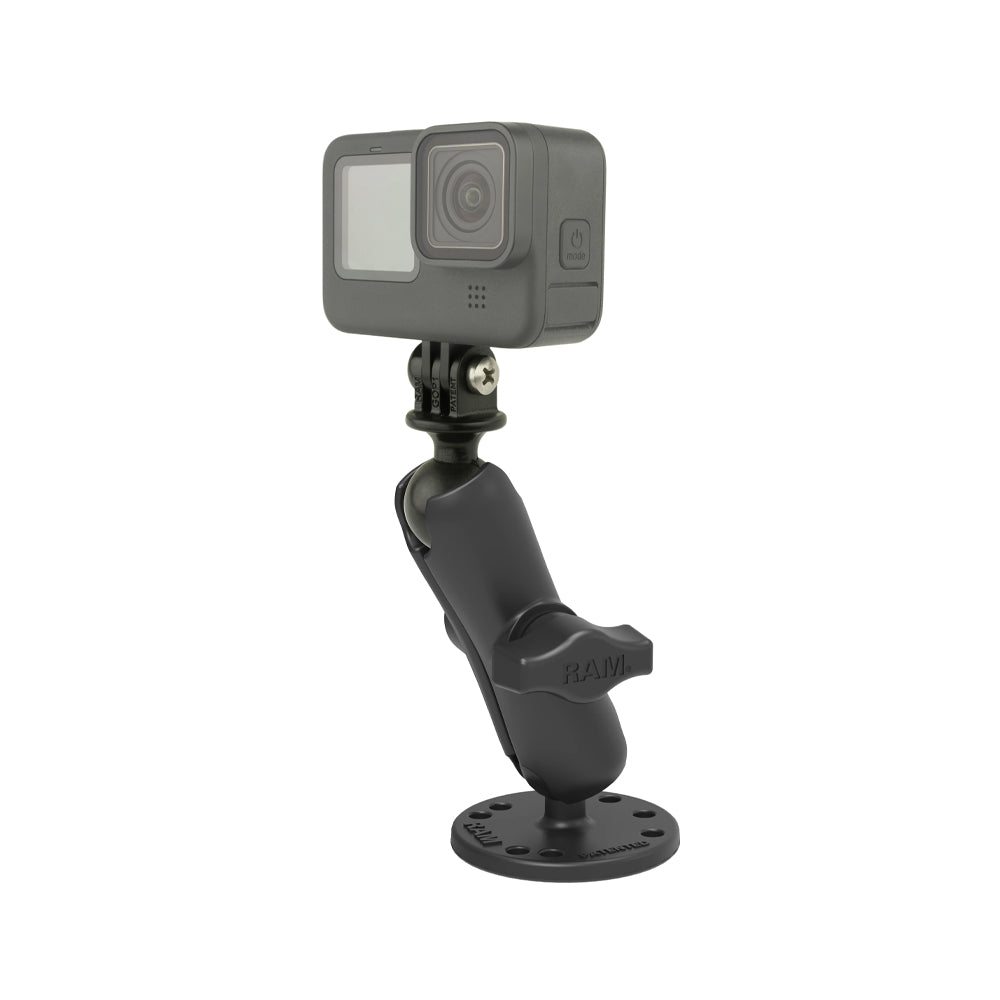 RAM® U-Bolt Double Ball Mount with Action Camera Adapter - Medium