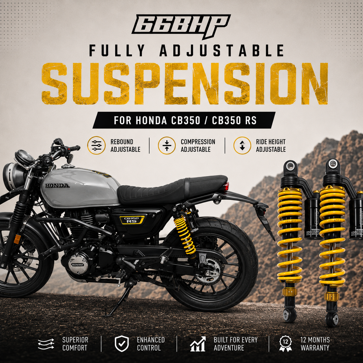 Honda CB350 / CB350RS 66BHP Air Born Performance Suspension