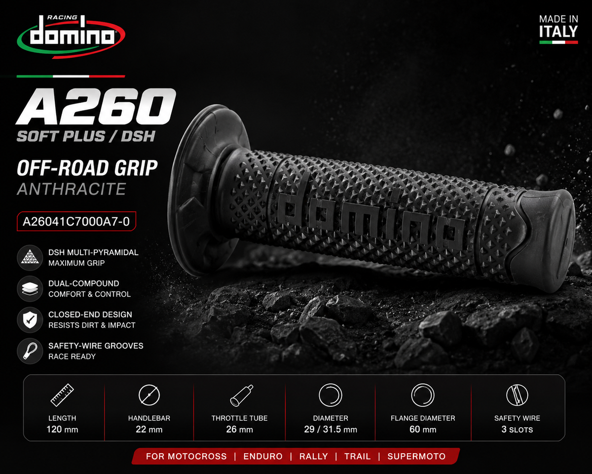 Domino Racing A260 Off-Road Grips Anthracite (120mm) – A26041C7000A7-0