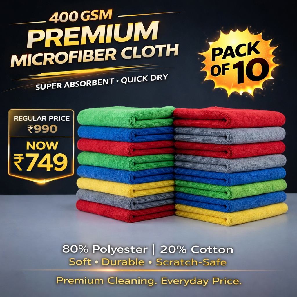 400 GSM PREMIUM MICROFIBER CLEANING CLOTH – ULTRA SOFT, LINT-FREE & SCRATCH-SAFE