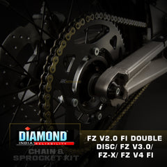 Yamaha FZ V2 Fi (D.Disc) / V3 / FZ-X / V4 Fi - Diamond Chain Sprocket Kit (K224)