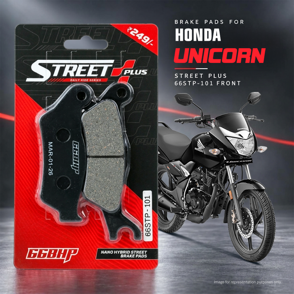Honda Unicorn 160  66BHP Street Plus Brake Pads