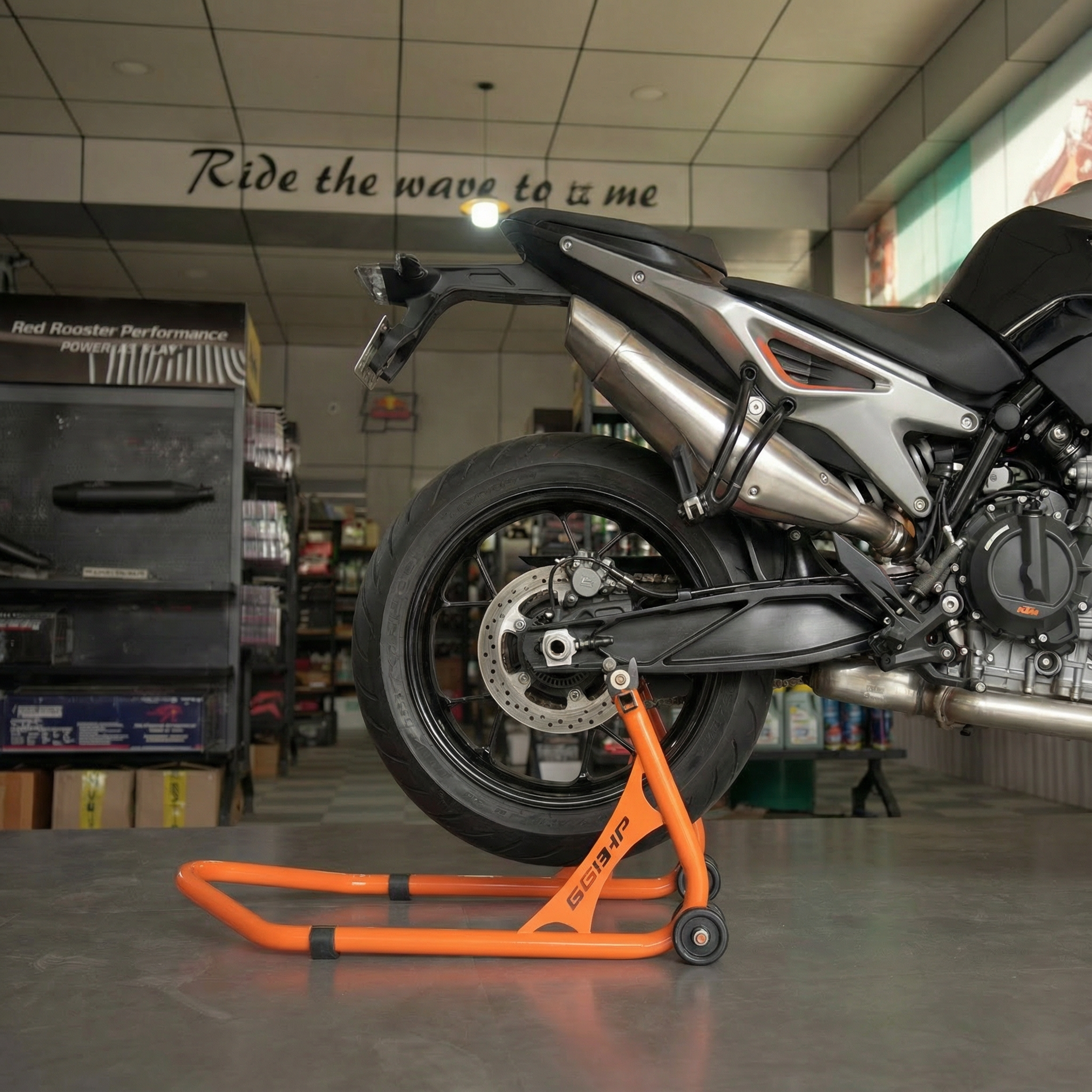 66Bhp Universal Paddock stand Spool Type + Swing Arm ( 2 in 1 )