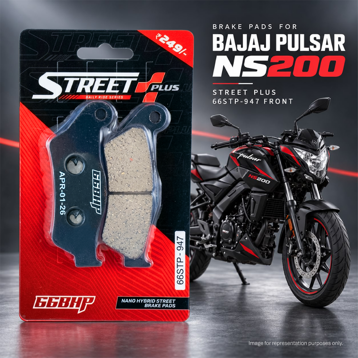 Bajaj Pulsar NS 200/AS 200/RS 200 66BHP Street Plus Brake Pads