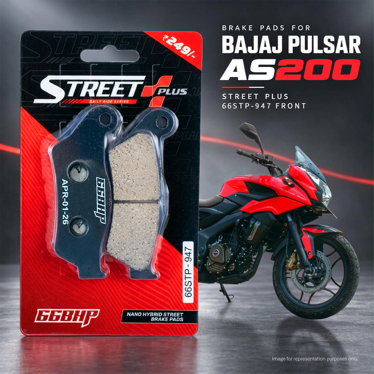 Bajaj Pulsar NS 200/AS 200/RS 200 66BHP Street Plus Brake Pads