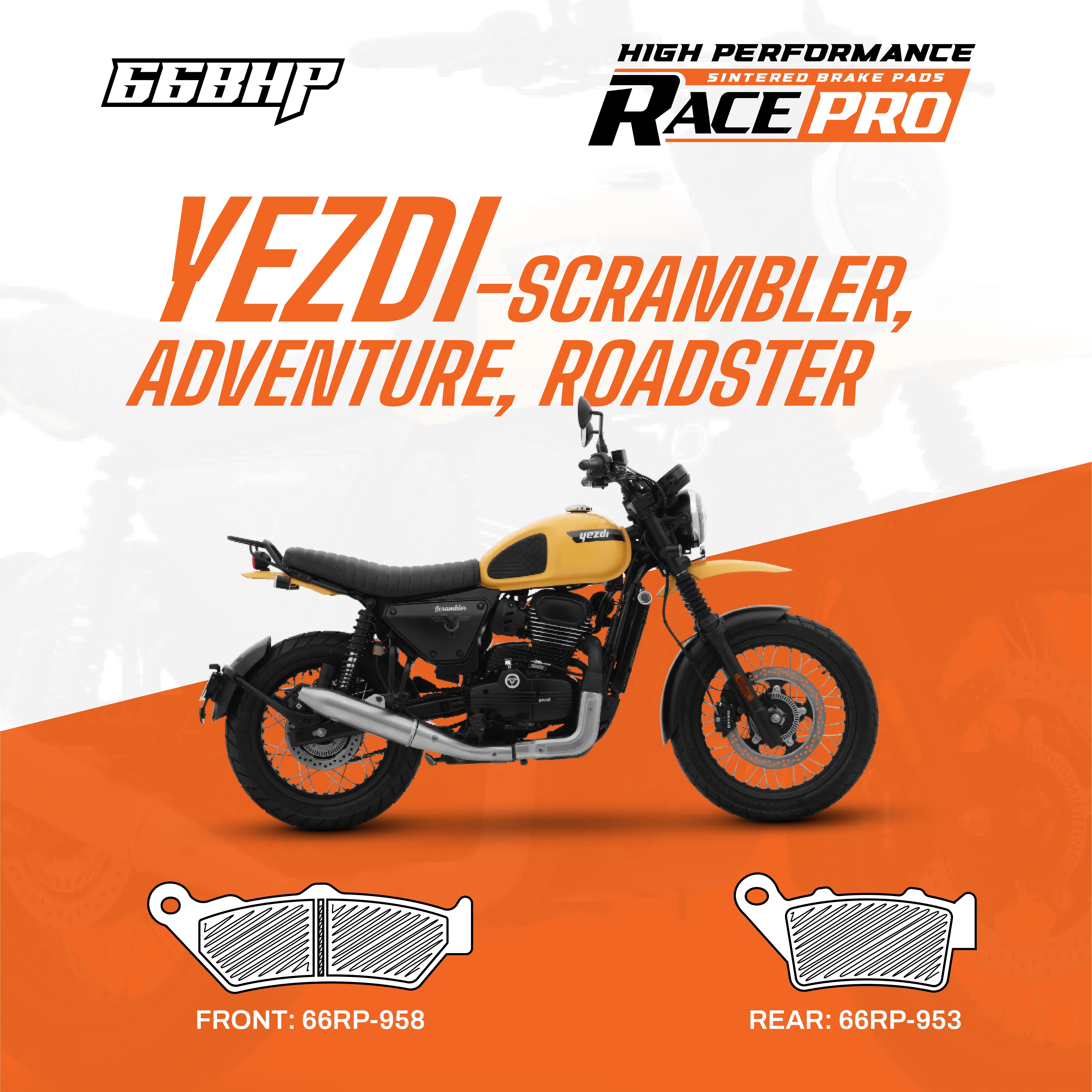 Yezdi Scrambler /Adventure/Roadster Race Pro Sintered Brake Pad