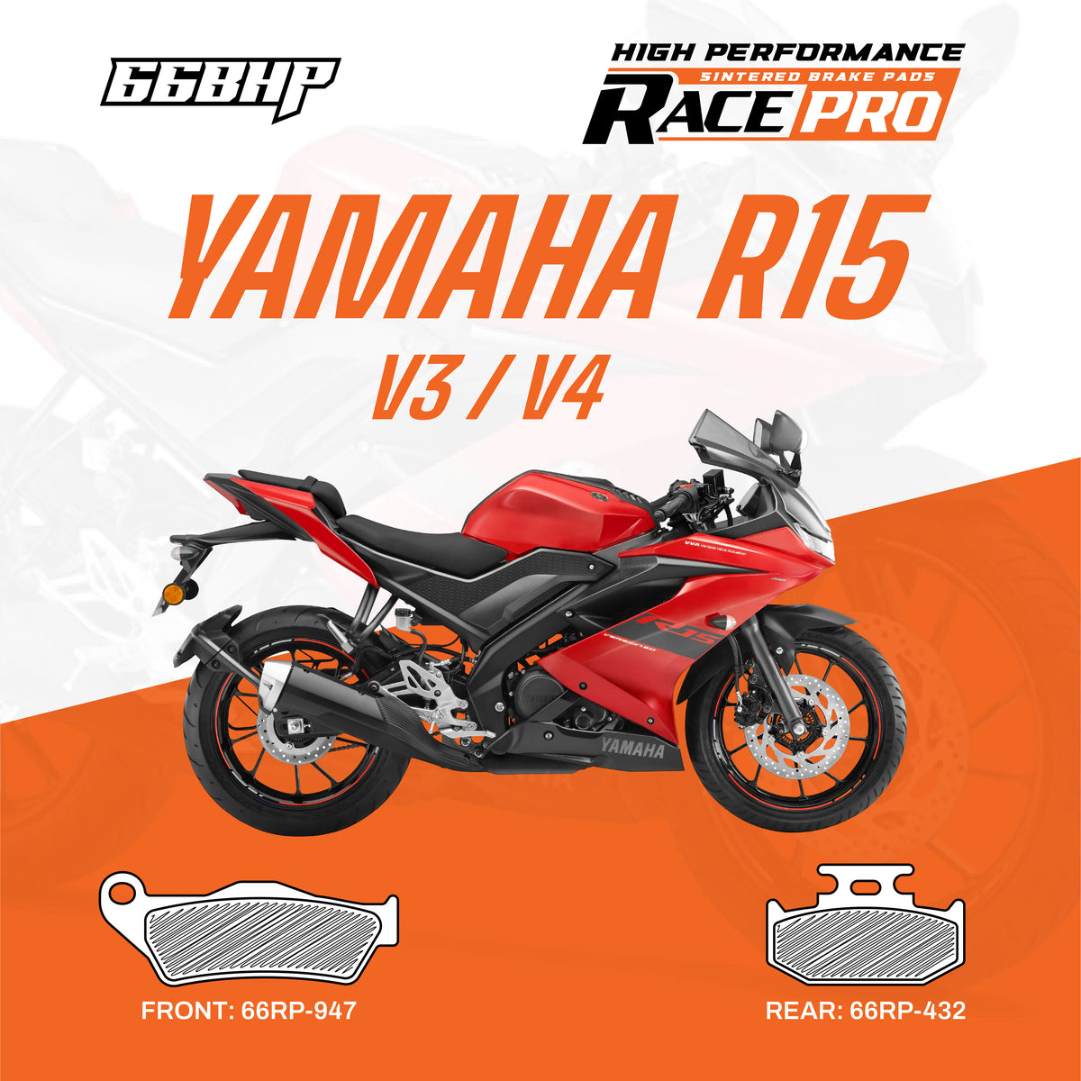 Yamaha R15 V3 /V4  Race Pro Sintered Brake Pad