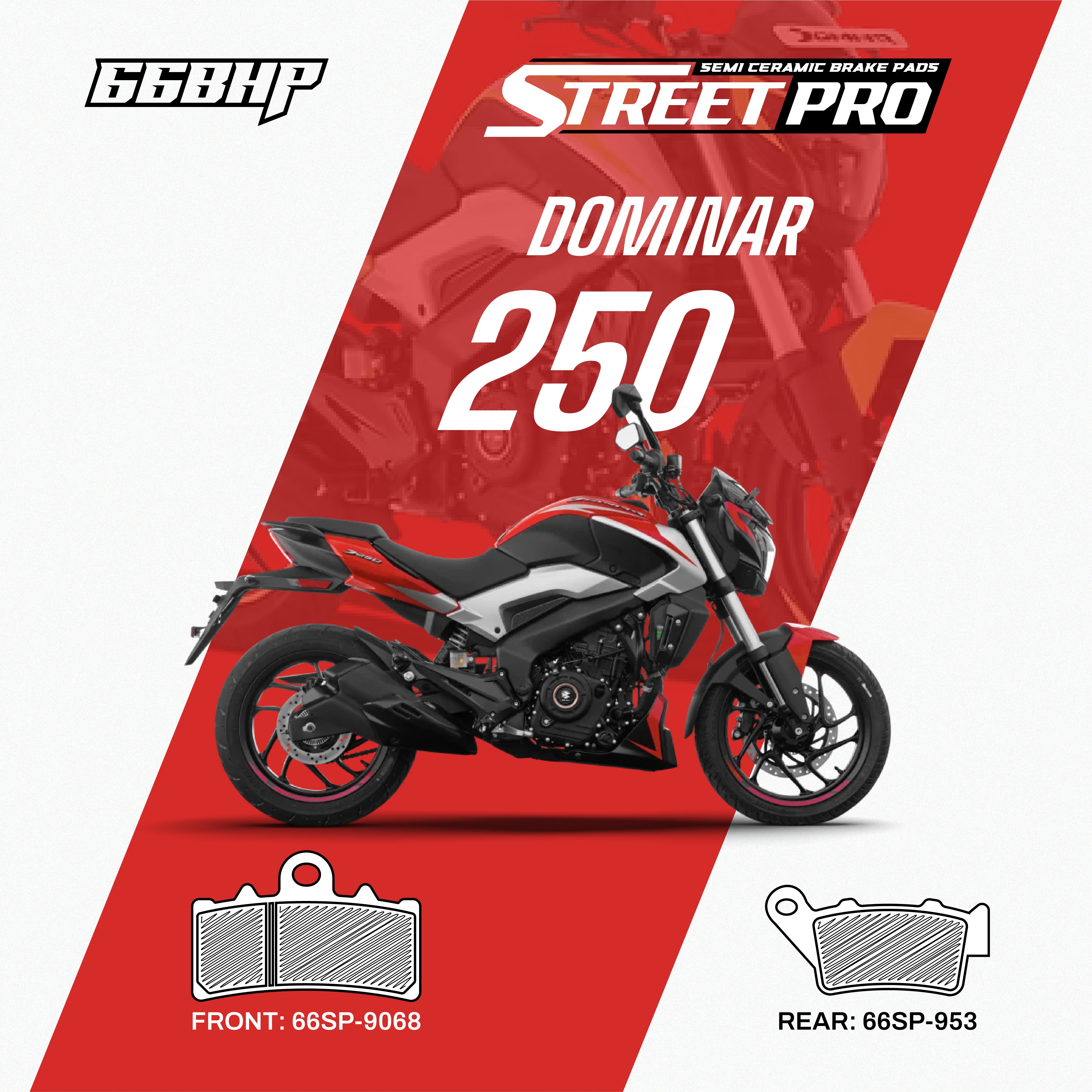 Bajaj Dominar 250 Street Pro Semi Ceramic Brake Pads