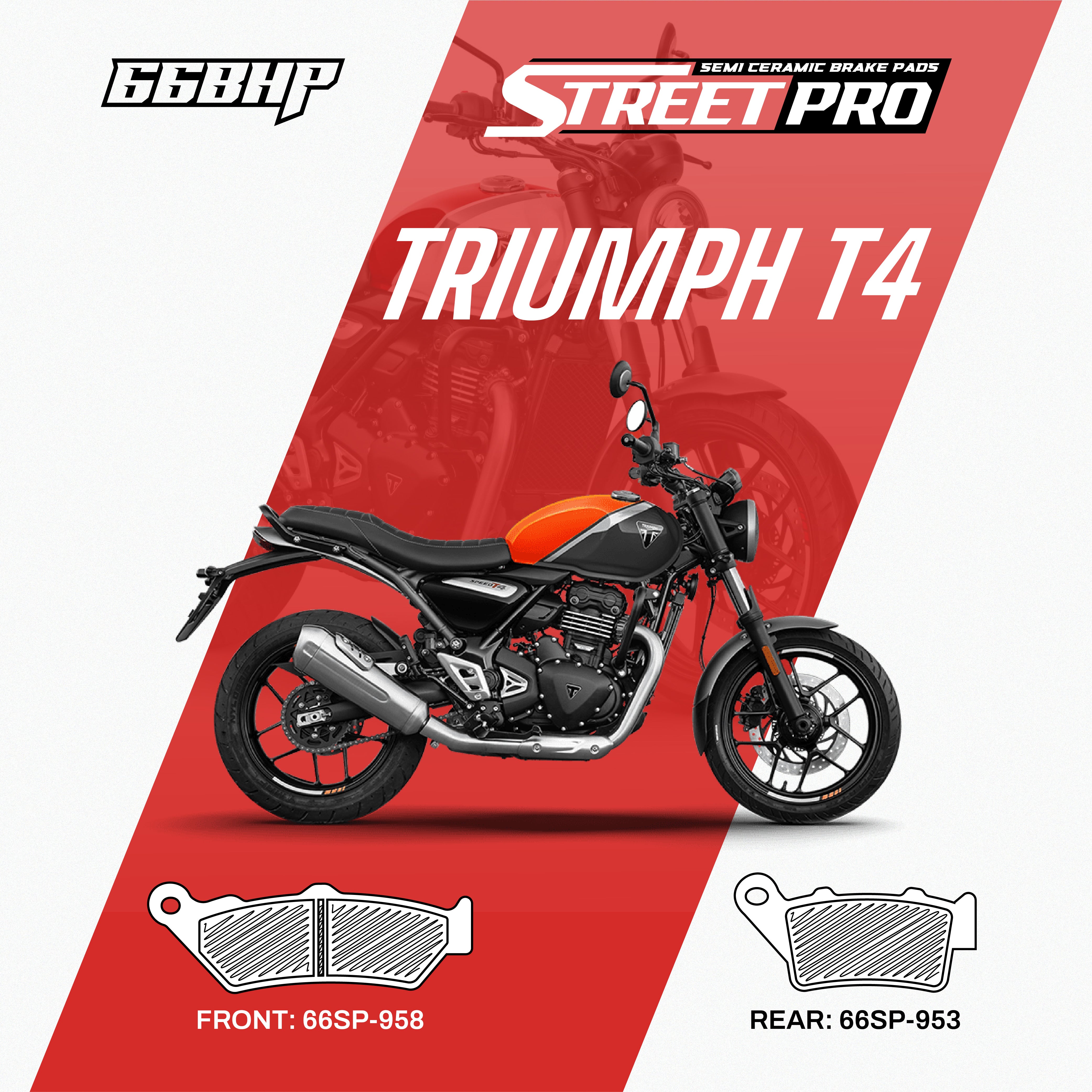 Triumph Tiger 400 Street Pro Semi Ceramic Brake Pads