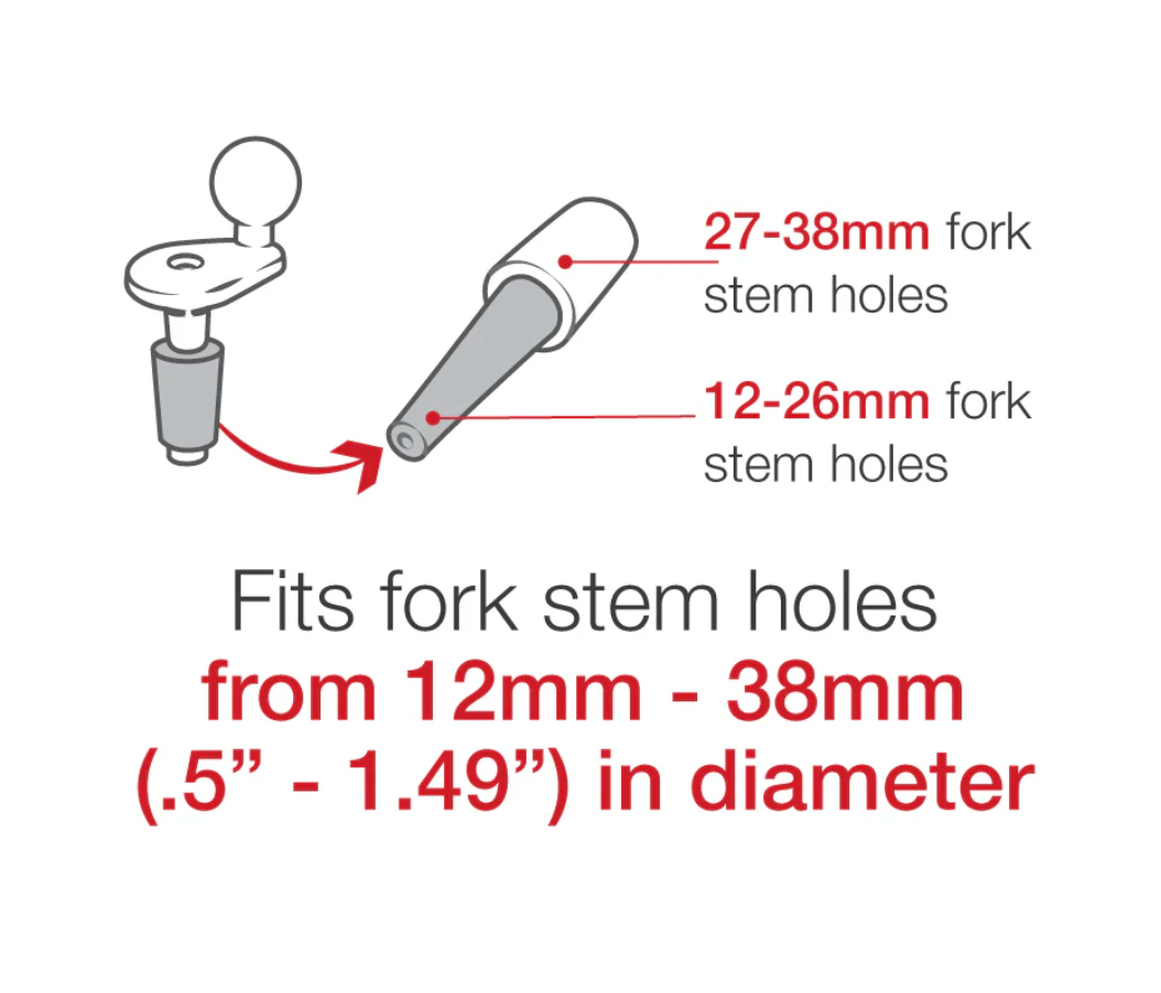 RAM® Motorcycle Fork Stem Mount with 1/4"-20 Action Camera Adapter