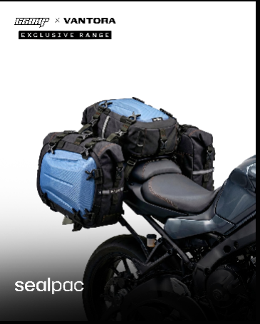 66BHP x Vantora Sealpac Waterproof Motorcycle Dry Bag | Tail Bag, Saddle Bag & Crash Guard Mount
