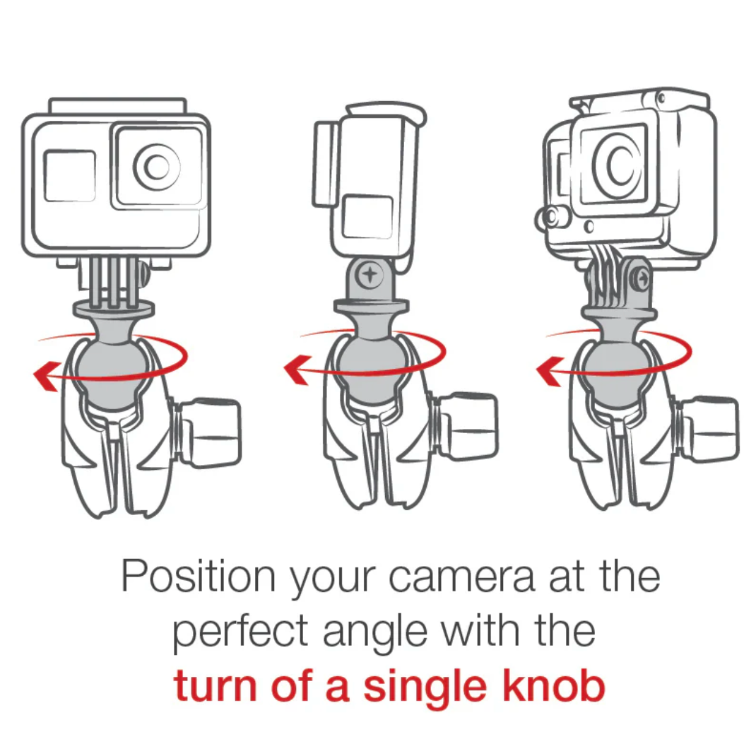 RAM® Tough-Claw™ Clamp Mount with Action Camera Adapter - Aluminum