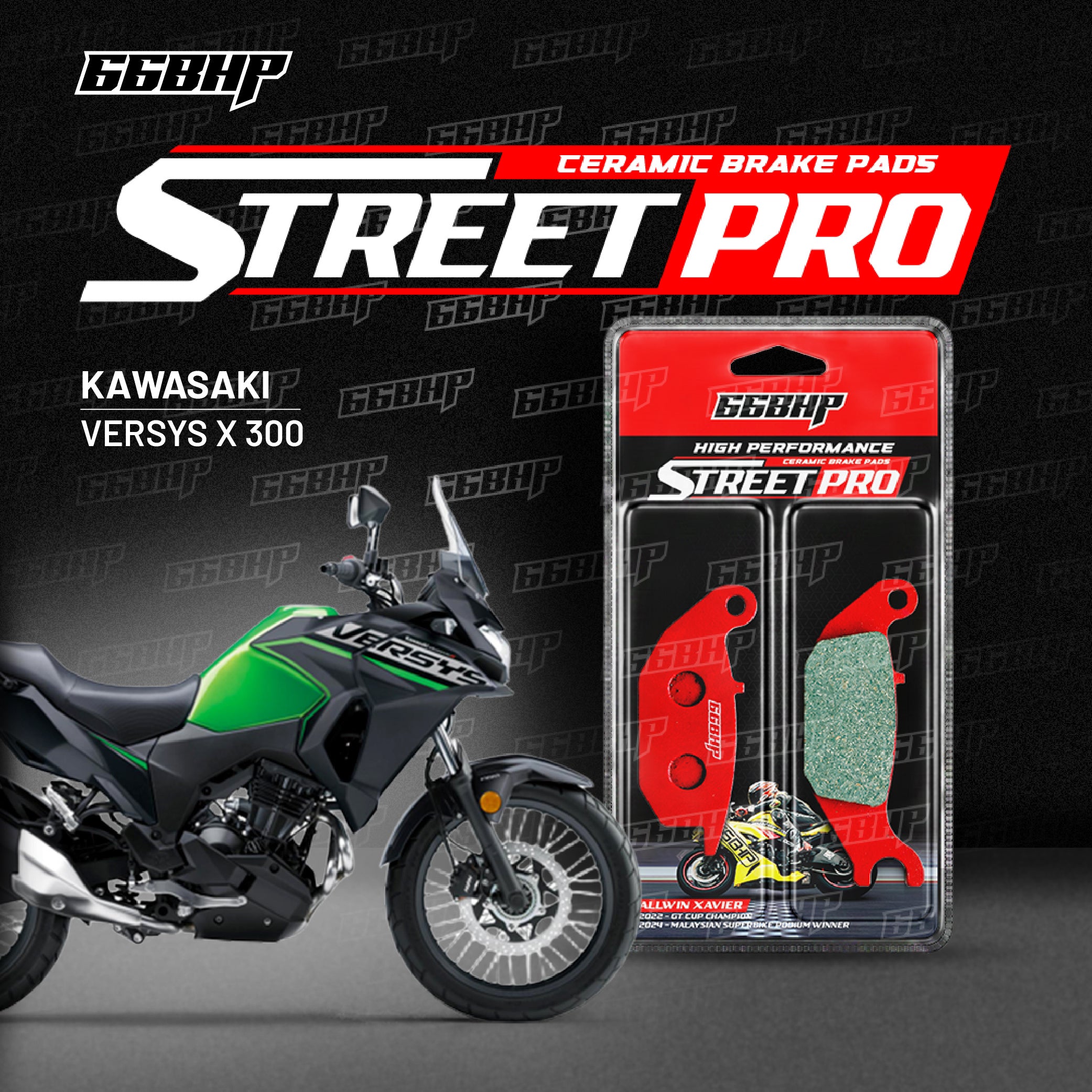 Kawasaki versys 300 x 66bhp semi ceramic brake pad