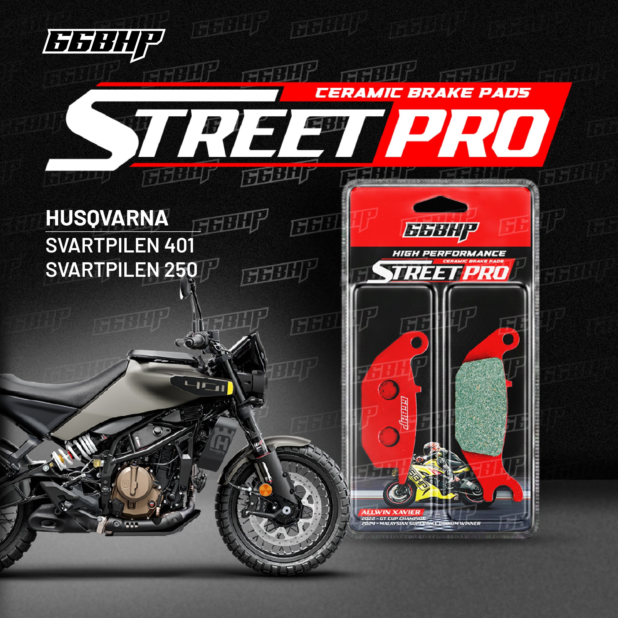 Husqvarna svartpilen 401/ 250  vitapilen 250 street pro semi ceramic brake pad