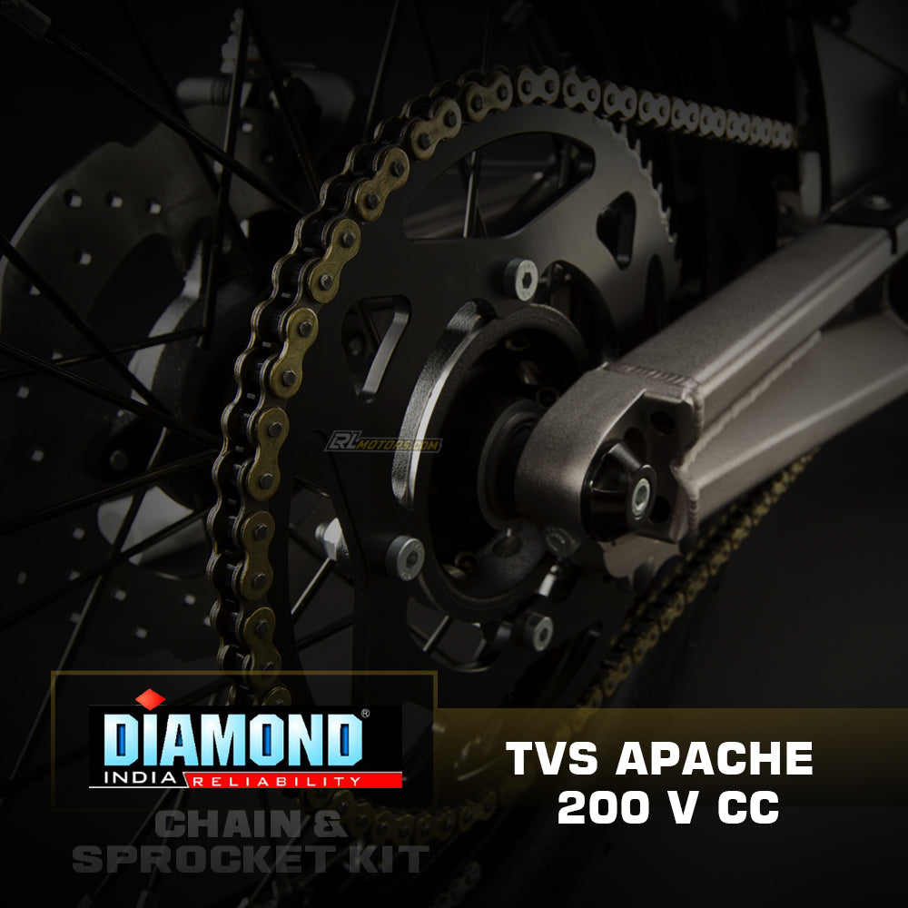 TVS Apache  200V CC - Diamond Chain Sprocket Kit (K182)