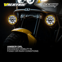 66BHP VALKYRIE 4.5" 120W ULTRA VISION AUXILIARY LIGHT – HIGH/LOW BEAM + AMBER DRL | 13200 LUMENS | IP68 WATERPROOF