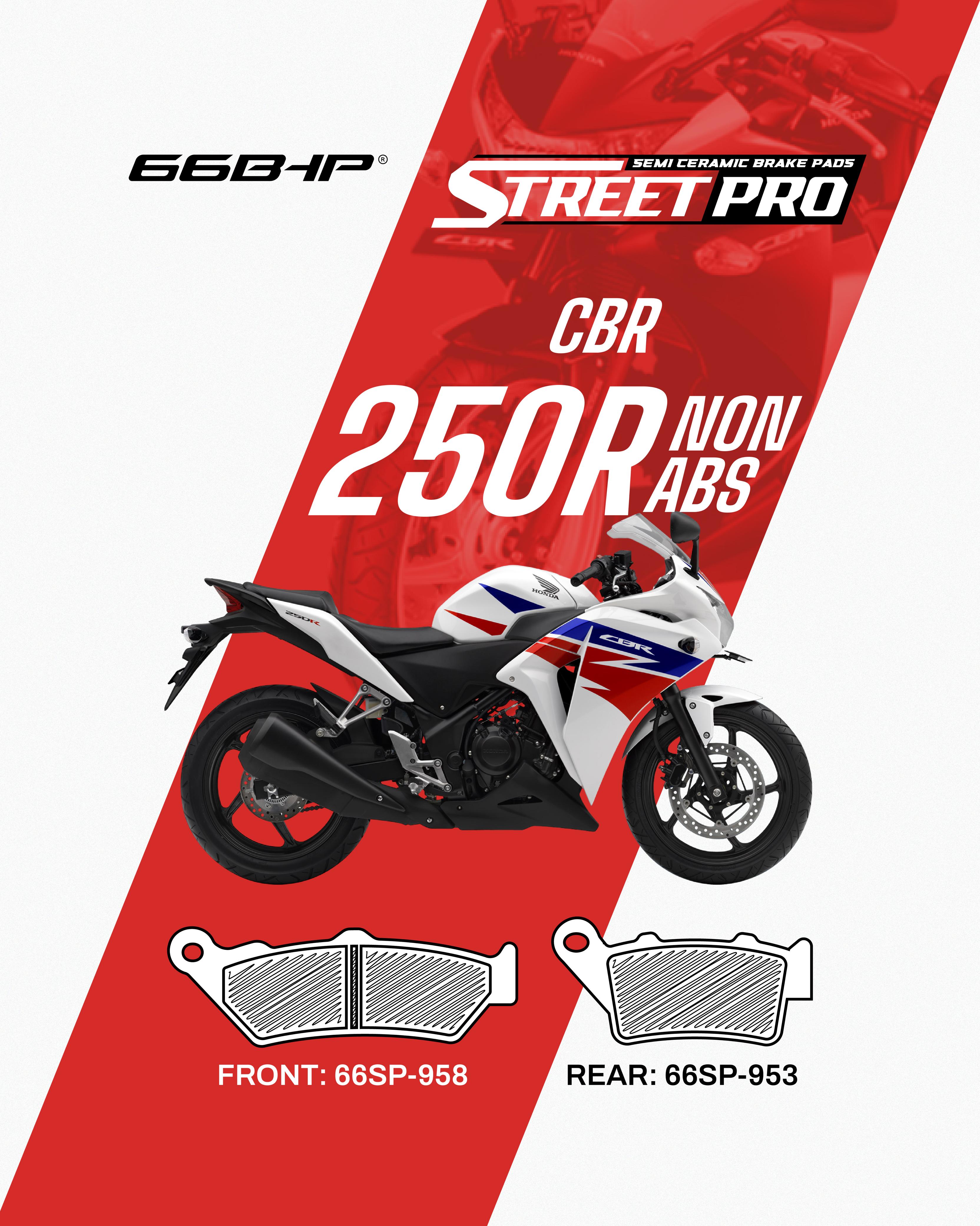 Honda CBR 250R (NON ABS) Street Pro Semi Ceramic Brake Pads