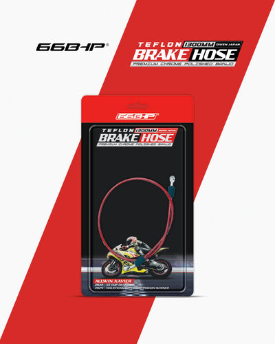 66Bhp Teflon Brake Hose 1300mm (Diken Japan) with Premium Chrome Polished Banjo