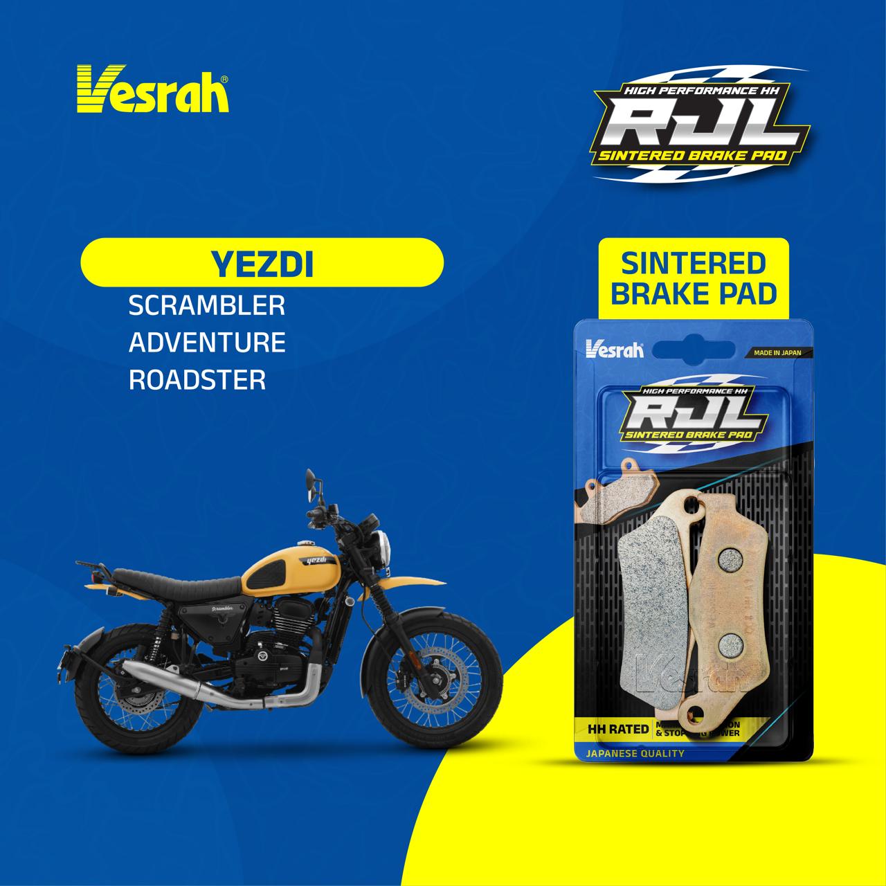 Yezdi Scrambler /Adventure/Roadster Vesrah RJL Sintered Brake Pad