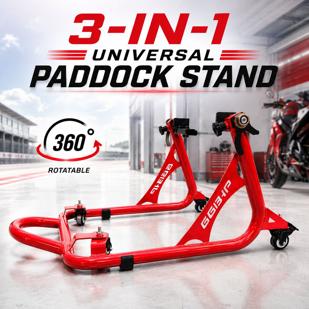 Rotatable Traw 66Bhp 360 Universal Rotatable Paddock Stand - Two in One – LRL Motors