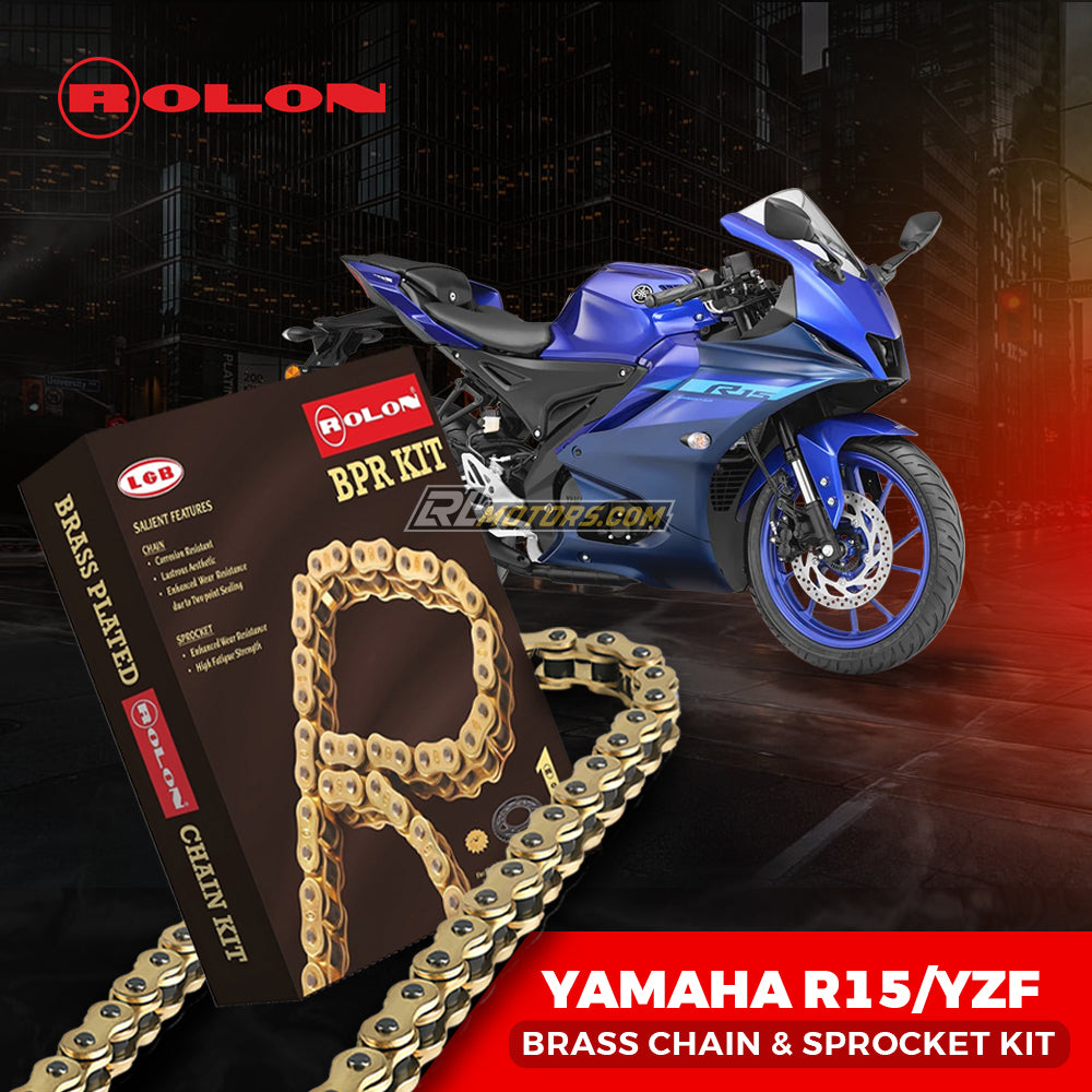 Yamaha R15/YZF  Rolon Brass Chain & Sprocket Kit ( V1 )